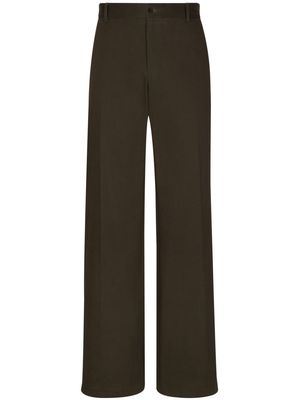 Dolce & Gabbana wide-leg cotton trousers - Brown