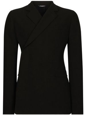 Dolce & Gabbana wrap-design wool blazer - Black