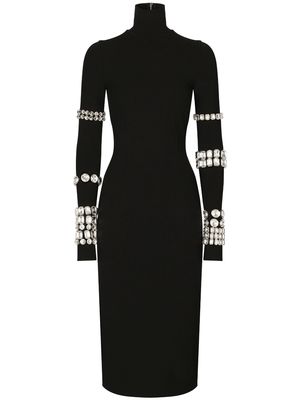 Dolce & Gabbana x Kim Kardashian embellished midi dress - Black