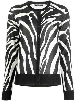 Dolce & Gabbana zebra-print cardigan - Black
