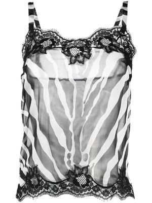 Dolce & Gabbana zebra-print chiffon camisole top - Black