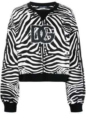 Dolce & Gabbana zebra-print cotton sweatshirt - Black
