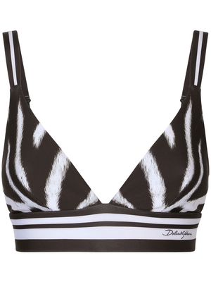 Dolce & Gabbana zebra-print cropped top - Black