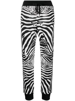 DOLCE & GABBANA zebra-print drawstring trousers - Black