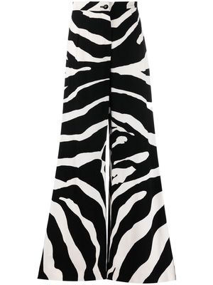 Dolce & Gabbana zebra-print flared trousers - Black