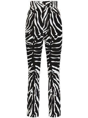 Dolce & Gabbana zebra print high-waisted trousers - Black