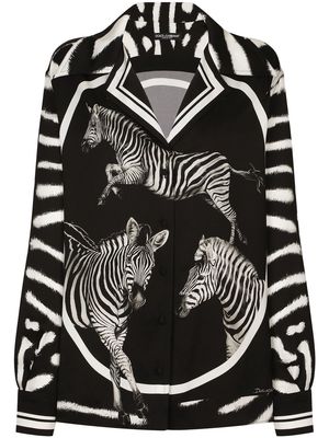 DOLCE & GABBANA zebra print long-sleeved shirt - Black