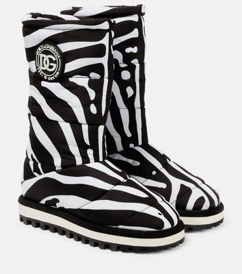 Dolce & Gabbana Zebra-print padded nylon snow boots