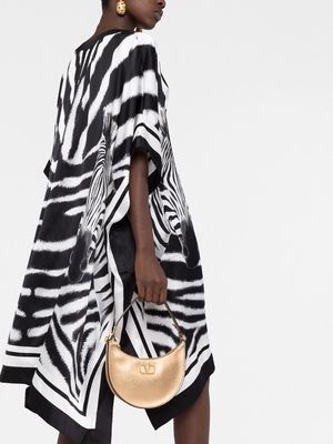 Dolce & Gabbana zebra-print silk shift dress - Black
