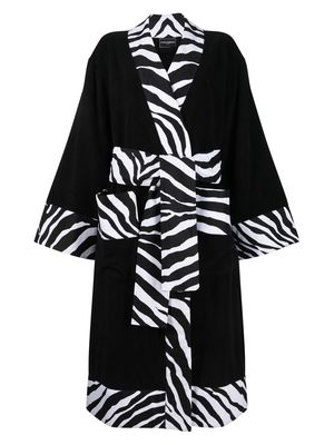 Dolce & Gabbana zebra print-trim bathrobe - Black