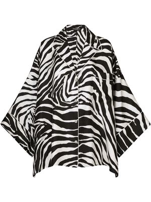 Dolce & Gabbana zebra print wide-sleeve shirt - Black