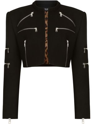 Dolce & Gabbana zip-detail cropped jacket - Black