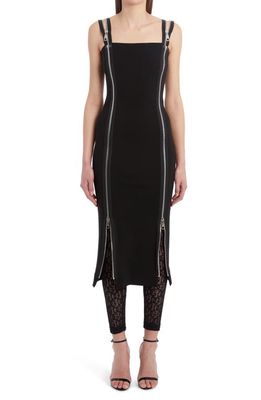 Dolce & Gabbana Zip Detail Jersey Midi Dress in N0000 Nero