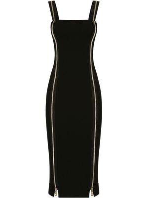 Dolce & Gabbana zip-detail sleeveless midi dress - Black