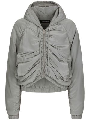 Dolce & Gabbana zip-up silk hooded jacket - Grey
