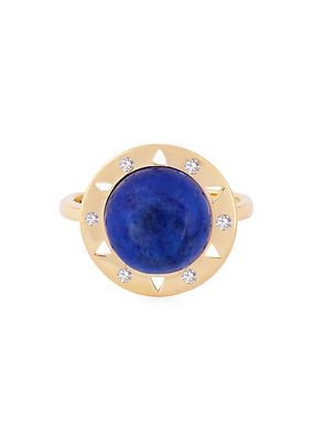 Dolce Vita 18K Gold, Diamond & Lapis Lazuli Ring