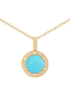 Dolce Vita 18K Gold, Diamond & Turquoise Pendant Necklace