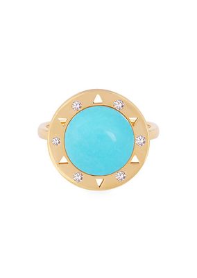 Dolce Vita 18K Gold, Diamond & Turquoise Ring