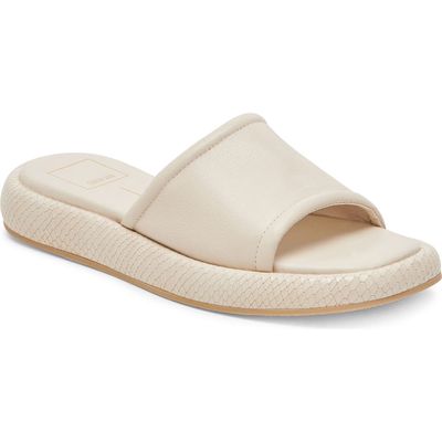 Dolce Vita Aisha Platform Slide Sandal in Ivory Leather 