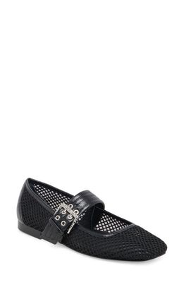 Dolce Vita Arora Square Toe Mary Jane Flat in Onyx Woven Mesh 