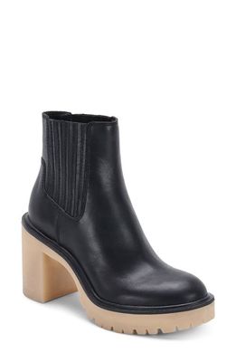 Dolce Vita Caster H2O Waterproof Lug Sole Platform Bootie - Wide Width Available in Black Leather