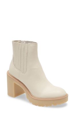 Dolce Vita Caster H2O Waterproof Lug Sole Platform Bootie - Wide Width Available in Ivory Leather