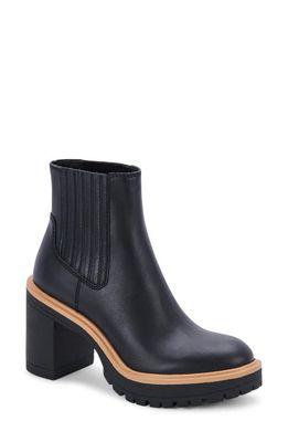 Dolce Vita Caster H2O Waterproof Lug Sole Platform Bootie - Wide Width Available in Onyx Leather H2O