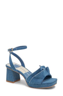 Dolce Vita Cheer Ankle Strap Platform Sandal in Blue Denim