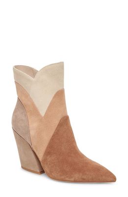 Dolce Vita Neena Pointed Toe Bootie in Brown Multi Suede