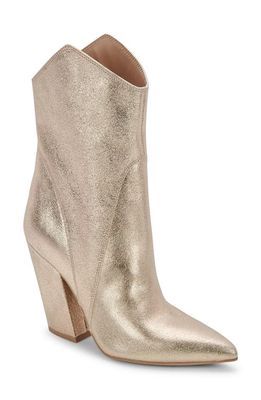 Dolce Vita Nestly Western Boot in Light Gold Metallic Suede