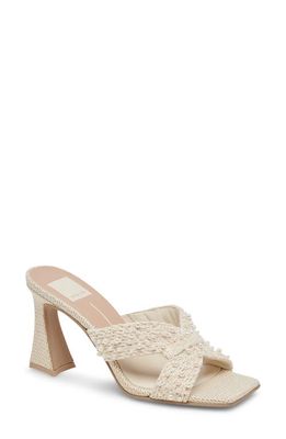 Dolce Vita Nitro Pearl Sandal in Vanilla Raffia