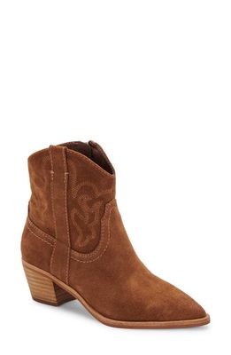 Dolce Vita Solow Western Boot in Dk Brown Suede