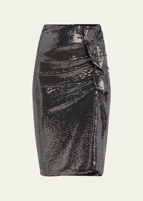 Dolene Metallic Draped Skirt
