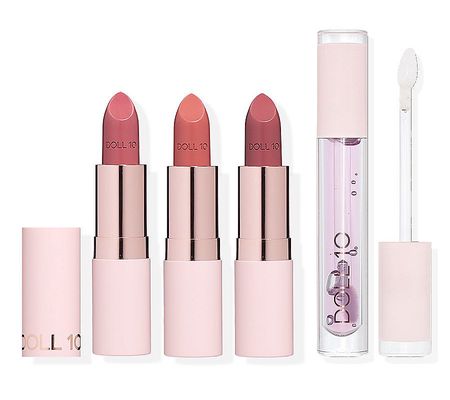 Doll 10 Plumping Peptide Lipstick Trio with Lip Water Gloss