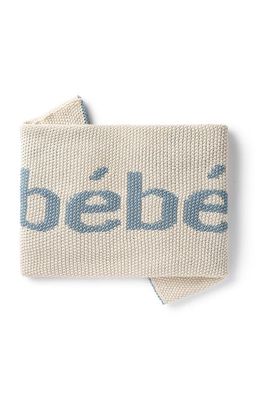 Domani Home Bébé Cotton Blanket in Ivory/Blue