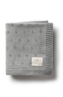 Domani Home Flower Pointelle Baby Blanket in Gray 