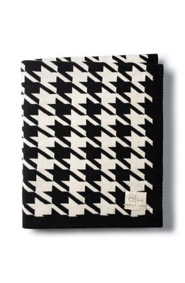 Domani Home Houndstooth Knit Throw Blanket in Black