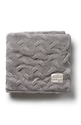 Domani Home Waves Knit Baby Blanket in Gray