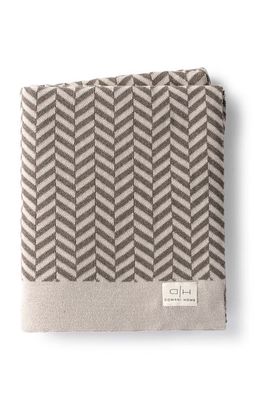 Domani Home Zima Herringbone Knit Throw Blanket in Taupe