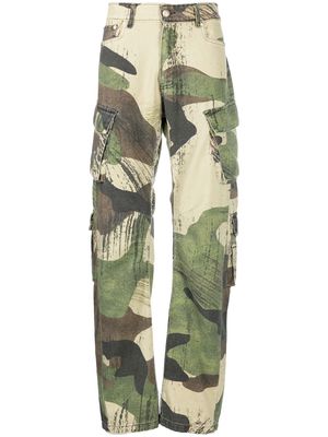 Domenico Formichetti camouflage straight-leg trousers - Green
