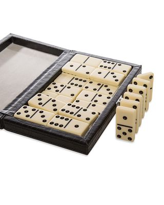 Domino Game Set with Vegan Leather Case