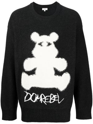 DOMREBEL Bearclops intarsia-knit jumper - Black