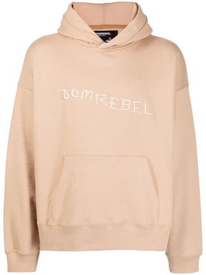 DOMREBEL Caveman embroidered cotton hoodie - Brown