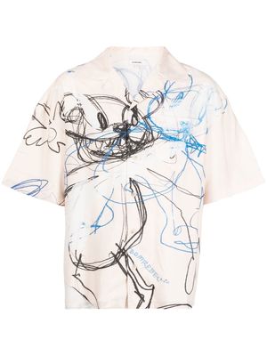 DOMREBEL graffiti-print short-sleeve shirt - Pink
