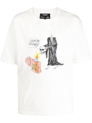 DOMREBEL illustration-style print T-shirt - White