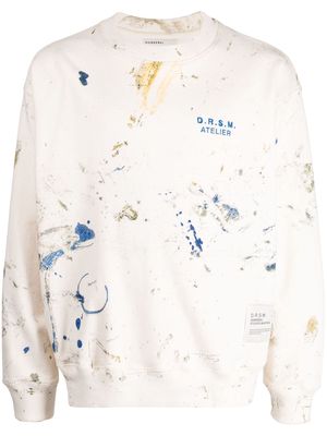 DOMREBEL logo-embroidered cotton sweatshirt - White