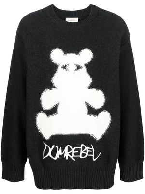 DOMREBEL logo-embroidered long-sleeved jumper - Black