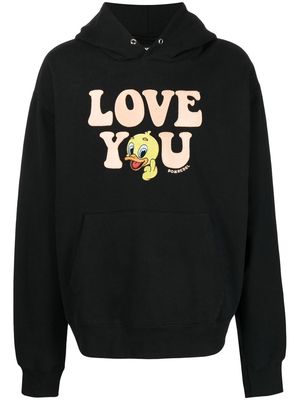 DOMREBEL Love You graphic-print hoodie - Black