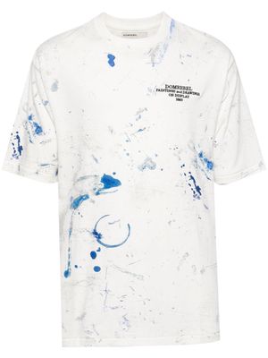 DOMREBEL Rag paint-detail logo-embroidered T-shirt - White