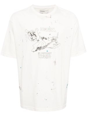 DOMREBEL Scuff Picnic paint-detail T-shirt - White